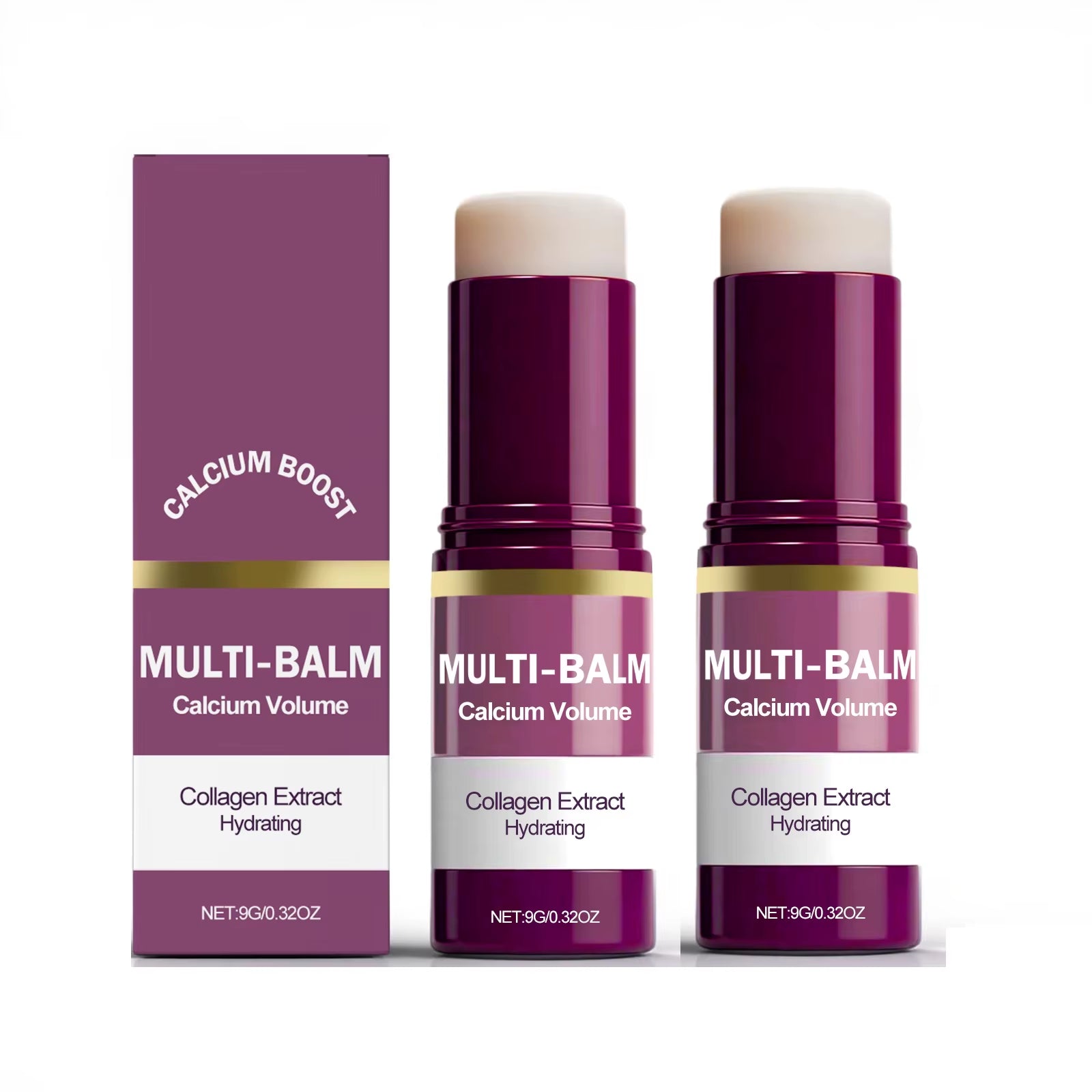 1/2/3PCS Calcium Volume Multi Balm Stick,Collagen Moisturing Stick Face Cream anti Wrinkle Hydrating for Eyes Neck Face Skincare